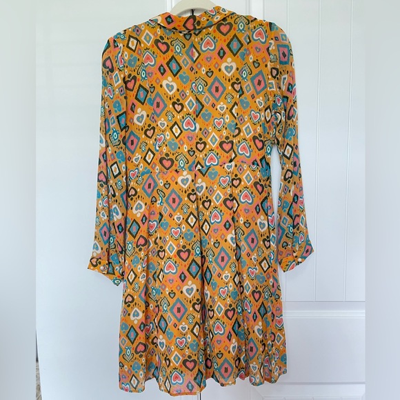 Emily Lovelock • Shirt Dress • 70s Retro Ikat • Maximalist Art Funky Preppy Fun - Picture 4 of 15